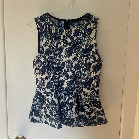 Zara paisley peplum top - Picture 1 of 4